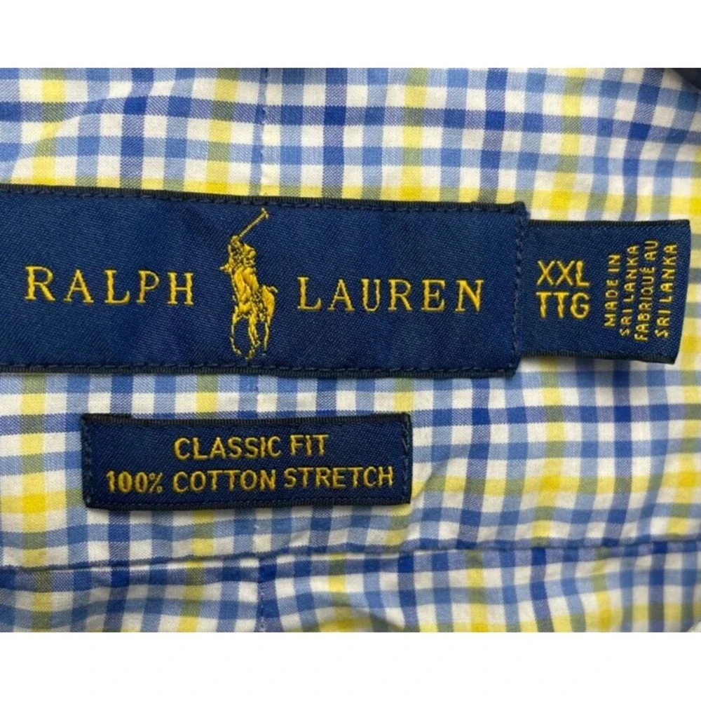 Polo Ralph Lauren Shirt XXL Multicolor Classic Fit Stretch Long Sleeve Button Up